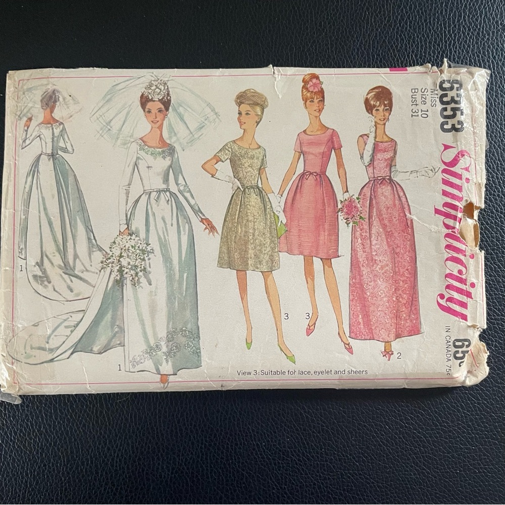Simplicity vintage 69’s wedding dress sewing pattern